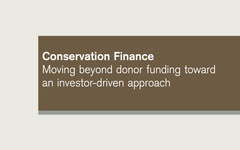Moving beyond donor funding toward an investor-driven approach
